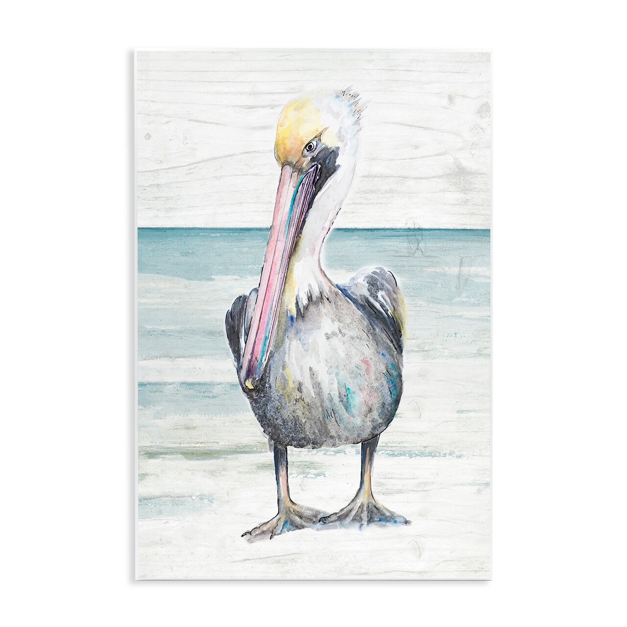 Stupell Industries Pelican Bird Standing on Beach Wall Plaque Art